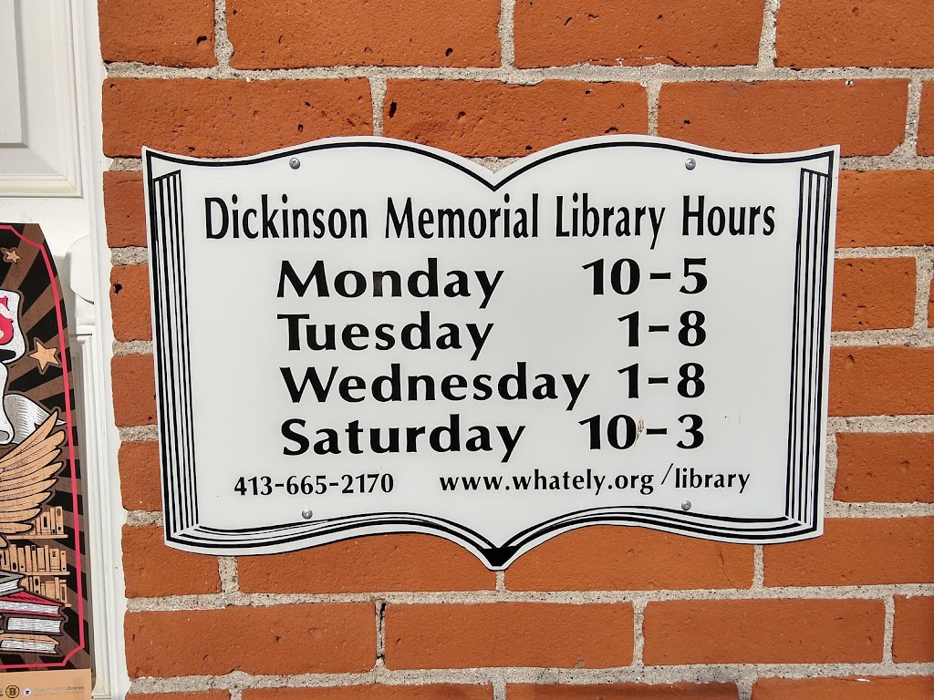 S. White Dickinson Memorial Library | 202 Chestnut Plain Rd, Whately, MA 01093 | Phone: (413) 665-2170