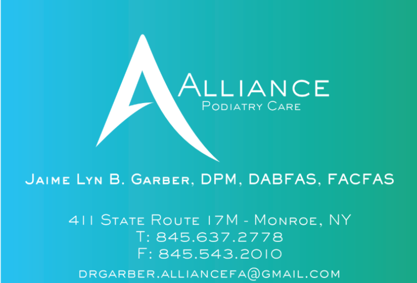 Dr. Jaime Lyn B. Garber, DPM, FACFAS | 411 NY-17M, Monroe, NY 10950 | Phone: (845) 637-2778