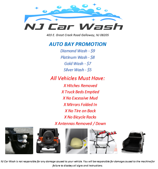 NJ Car Wash | 403 E Great Creek Rd, Galloway, NJ 08205 | Phone: (609) 418-9831