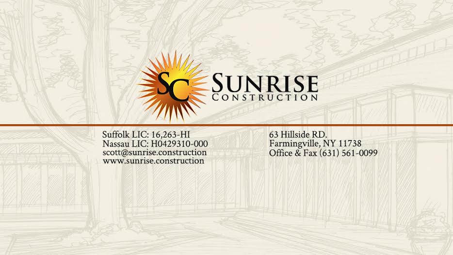 Sunrise Construction Management Corporation. | 63 Hillside Rd, Farmingville, NY 11738 | Phone: (631) 270-7421