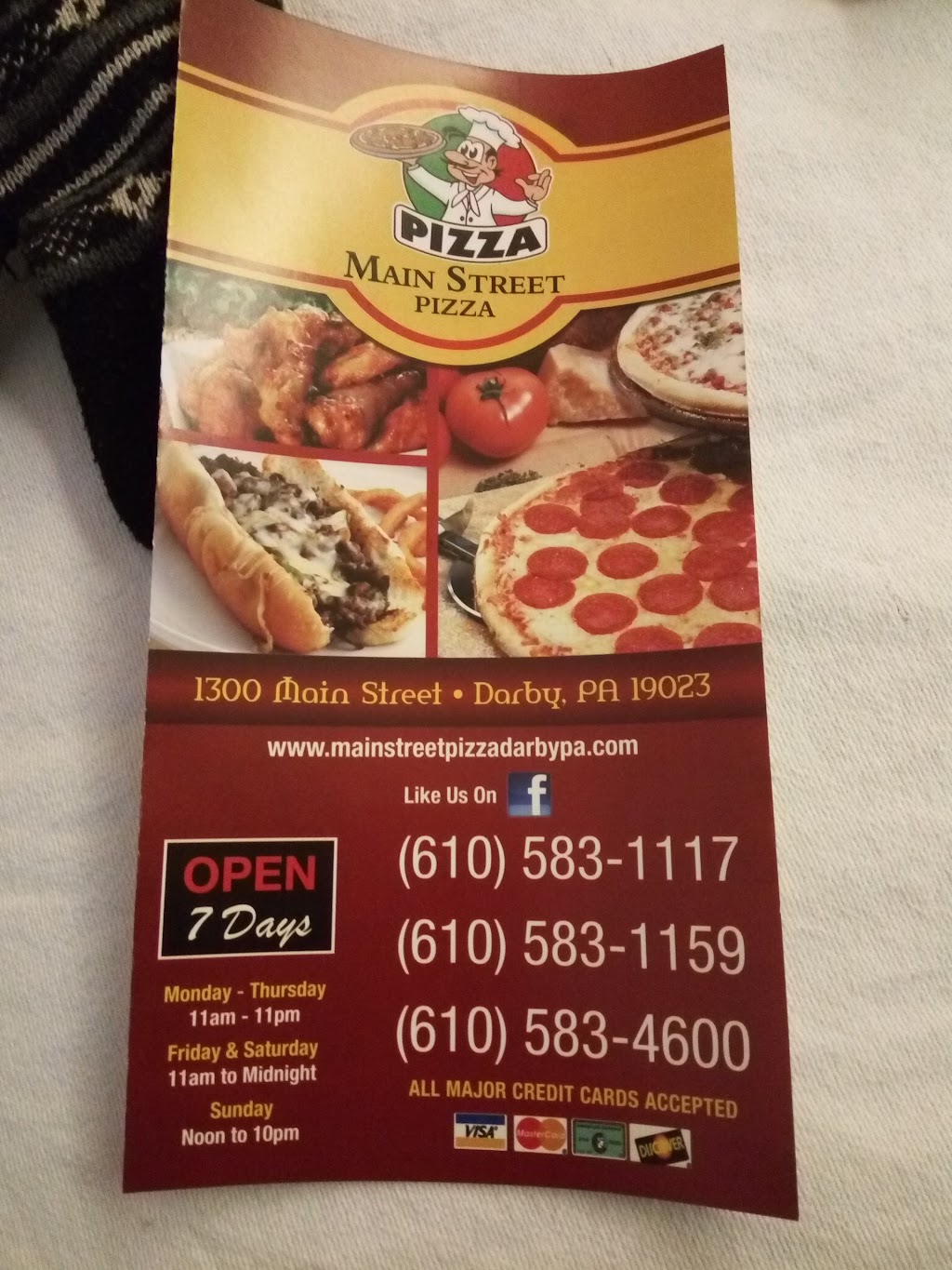 Main Street Pizza | 1300 Main St, Darby, PA 19023 | Phone: (610) 583-1117
