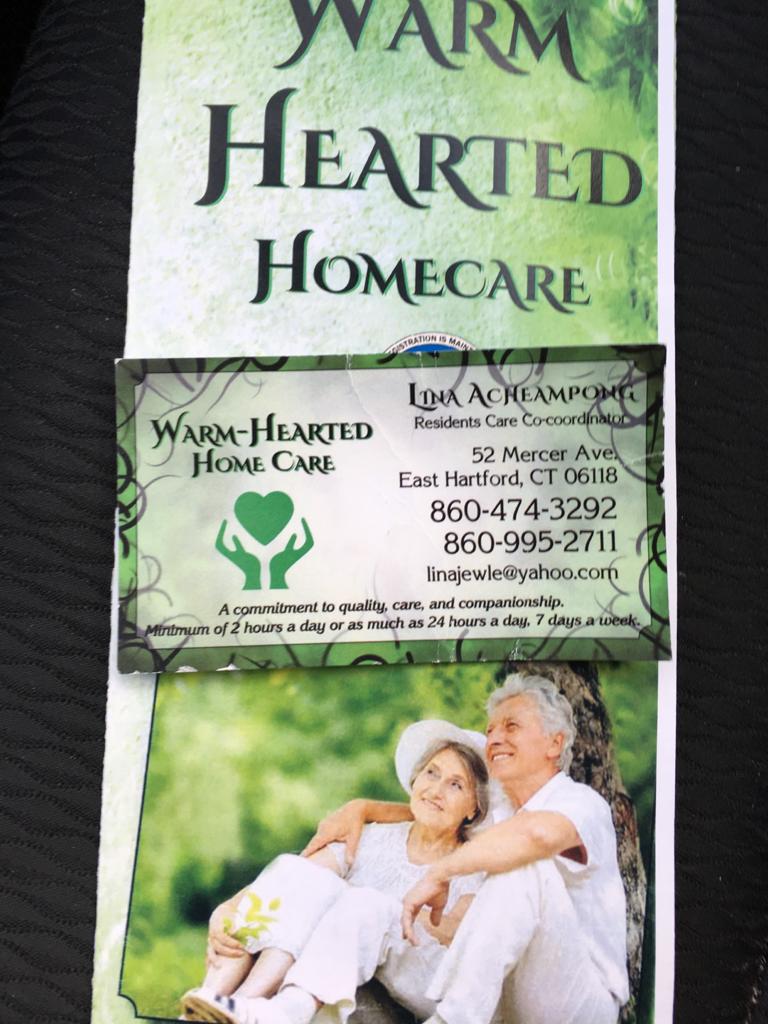 Warm Hearted Home Care | 52 Mercer Ave, East Hartford, CT 06118 | Phone: (860) 816-3235