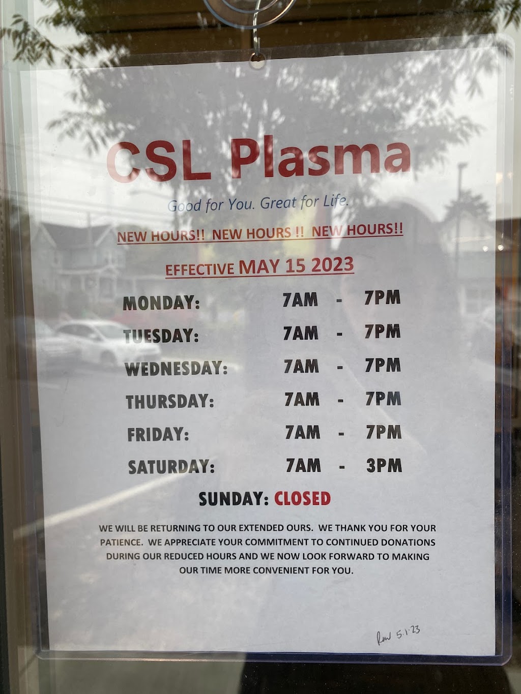 CSL Plasma | 1417 Hanover Ave, Allentown, PA 18109 | Phone: (484) 861-4242