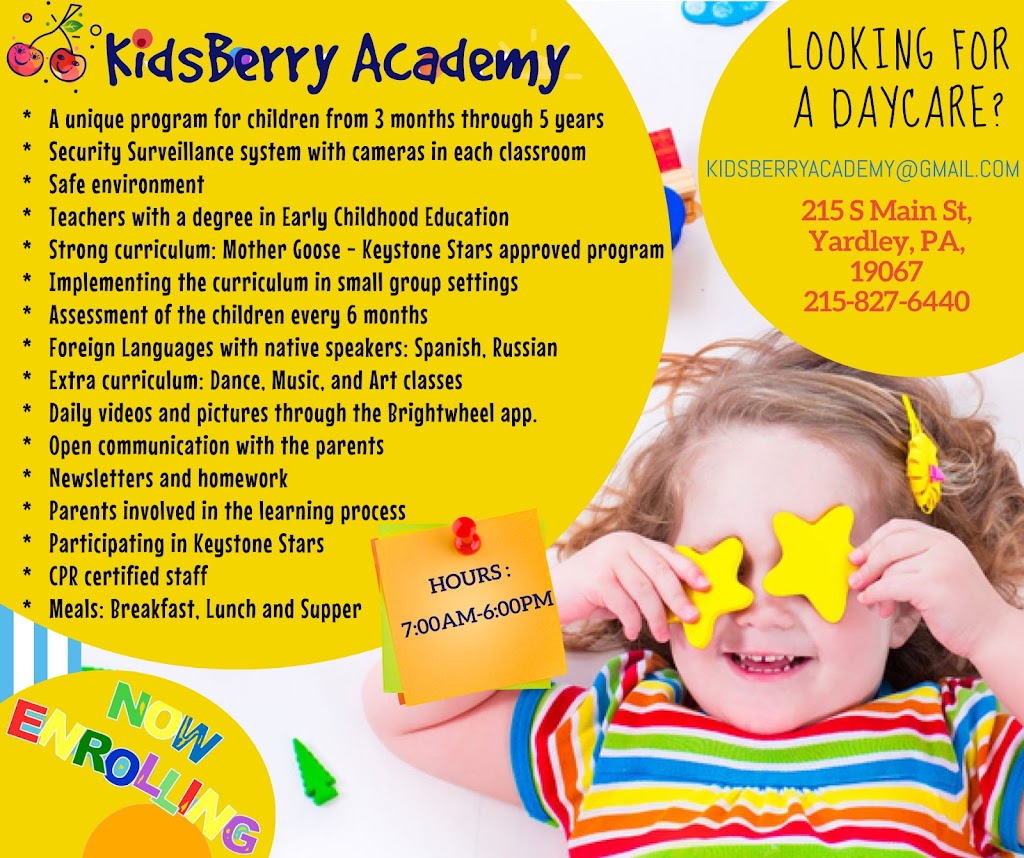 KidsBerry Academy | 215 S Main St, Yardley, PA 19067 | Phone: (215) 827-6440