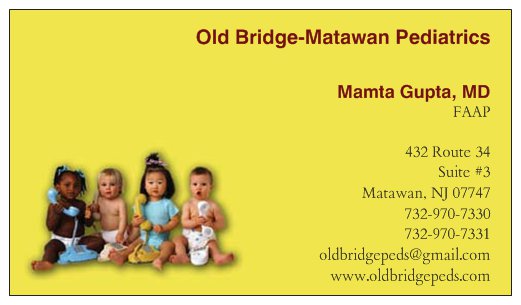 Old Bridge Matawan Pediatrics - Mamta Gupta MD | 432 NJ-34 Ste 3, Matawan, NJ 07747 | Phone: (732) 970-7330