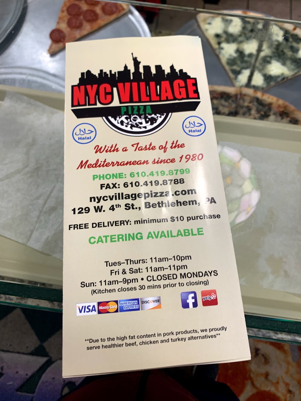 NYC Village Pizza | 129 W 4th St, Bethlehem, PA 18015 | Phone: (610) 419-8799