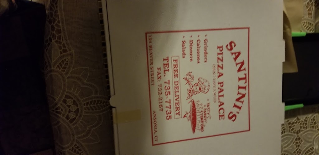 Santinis Pizza Palace | 124 Beaver St, Ansonia, CT 06401 | Phone: (203) 735-7735