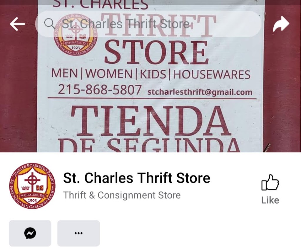 St. Charles Thrift Store | 2915 Street Rd, Bensalem, PA 19020 | Phone: (215) 245-1615