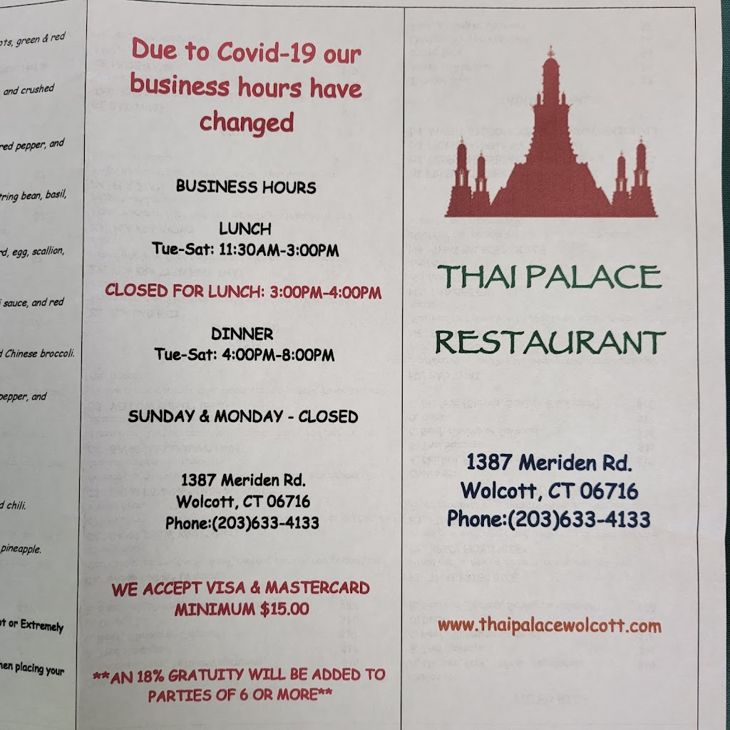 Thai Palace | 1387 Meriden Rd, Wolcott, CT 06716 | Phone: (203) 633-4133