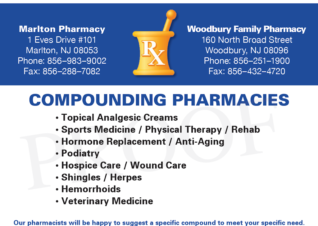 Woodbury family pharmacy | 160 N Broad St, Woodbury, NJ 08096 | Phone: (856) 251-1900