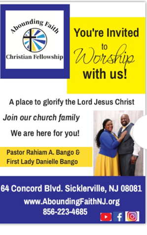 Abounding Faith Christian Fellowship | 64 Concord Blvd, Sicklerville, NJ 08081 | Phone: (856) 223-4685