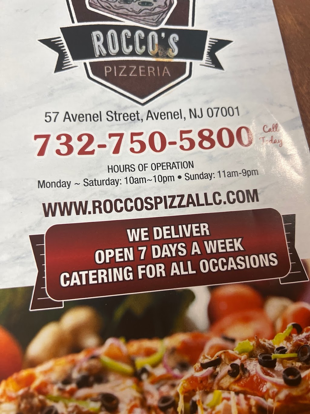 Roccos Pizzeria | 57 Avenel St A, Avenel, NJ 07001 | Phone: (732) 750-5800