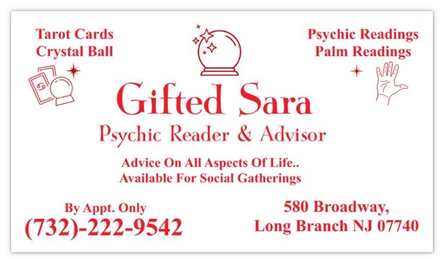 Gifted Sara - Psychic Reader & Advisor | 580 Broadway, Long Branch, NJ 07740 | Phone: (732) 222-9542