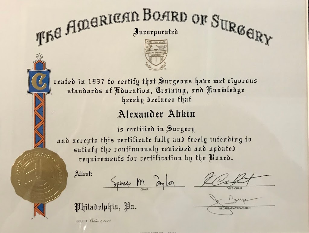 Alexander Abkin, MD, FACS, FASMBS | 98 James St #212, Edison, NJ 08820 | Phone: (973) 410-9700